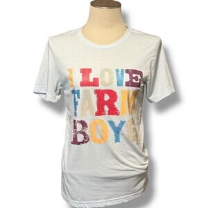 I Love Farm Boys Bella Canvas Crew Neck Light Blue Small